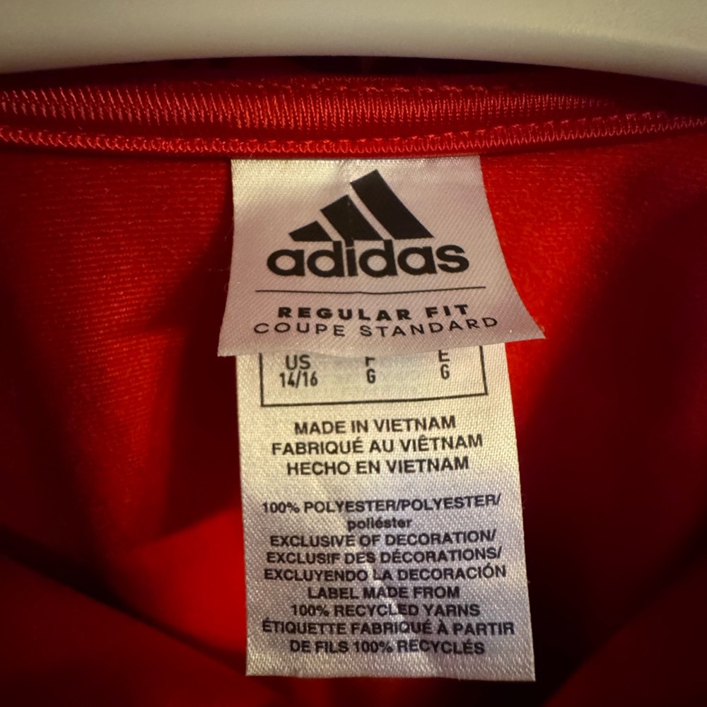 adidas Red Patterned Track Jacket - Picture 2 of 7